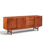 arne vodder style mid century danish teak sliding door credenza