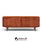 arne vodder style mid century danish teak sliding door credenza