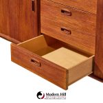 arne vodder style mid century danish teak sliding door credenza