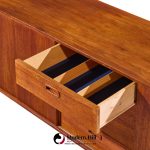 arne vodder style mid century danish teak sliding door credenza
