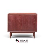 arne vodder for sibast mid century danish teak bar record cabinet nightstand with tambour door