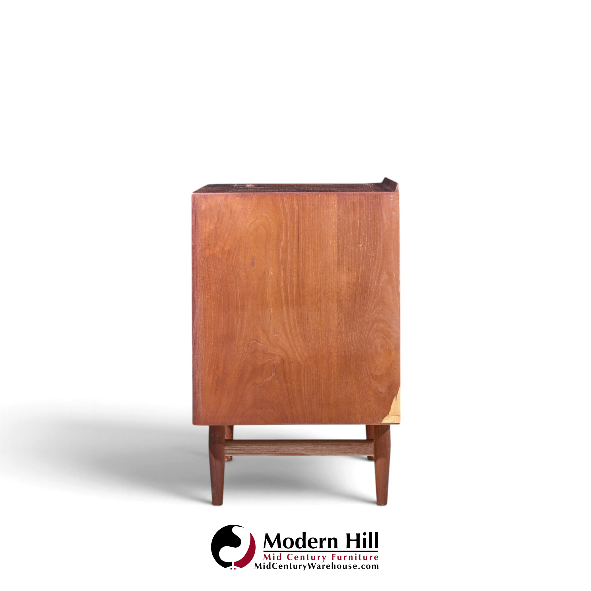 arne vodder for sibast mid century danish teak bar record cabinet nightstand with tambour door