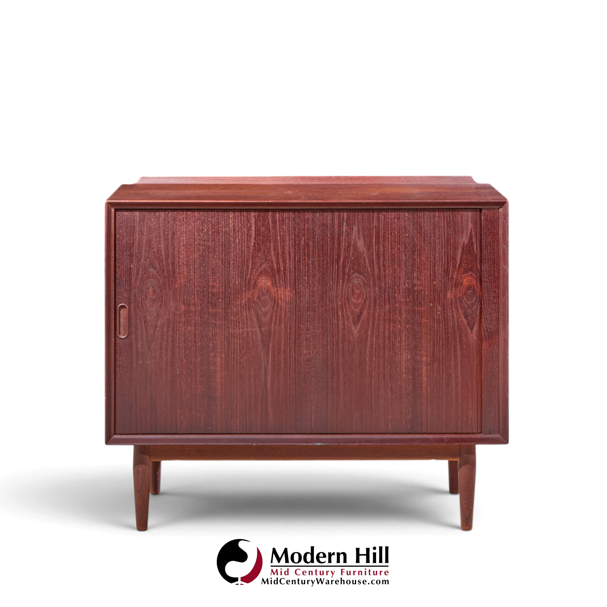 arne vodder for sibast mid century danish teak tambour door cabinet credenza