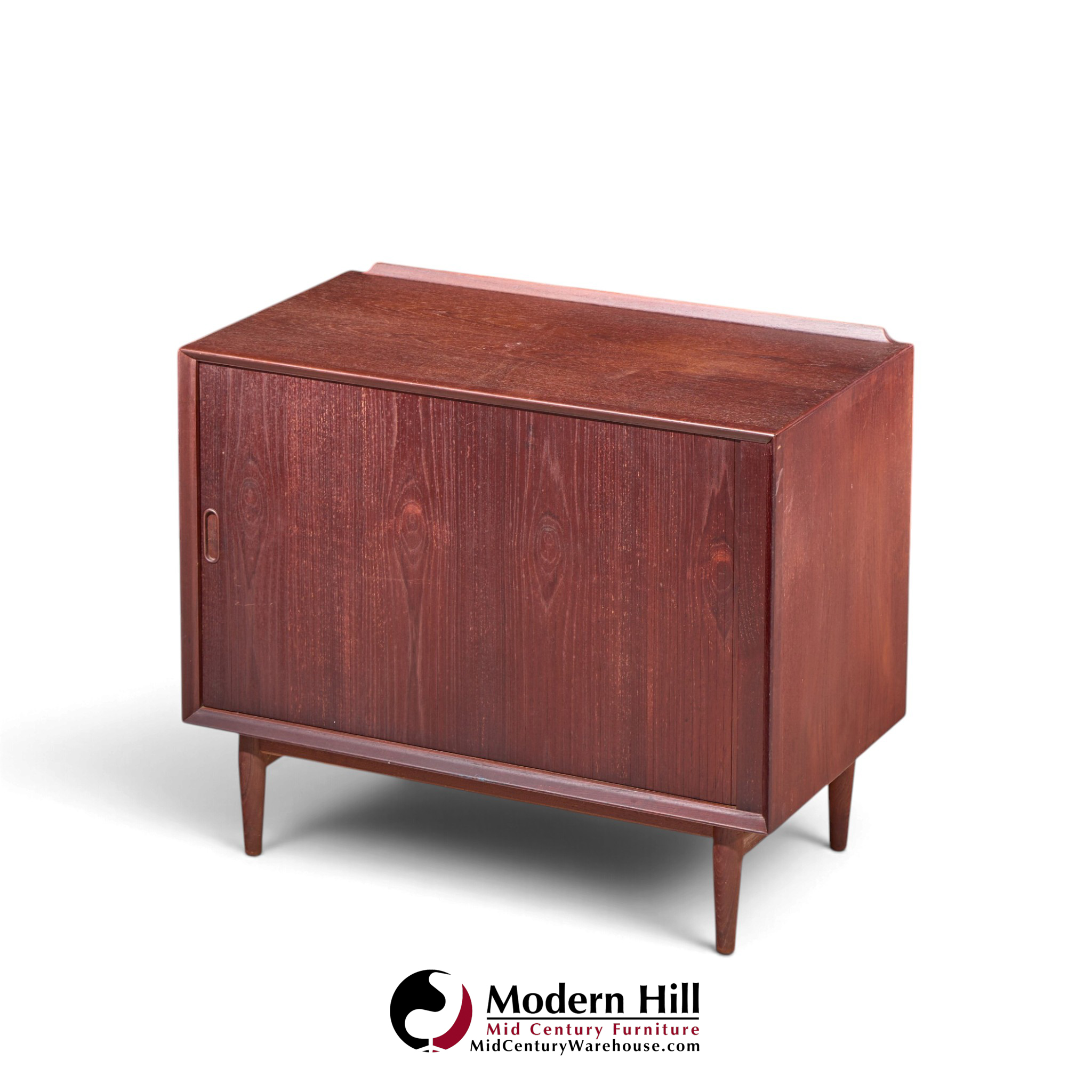 arne vodder for sibast mid century danish teak tambour door cabinet credenza