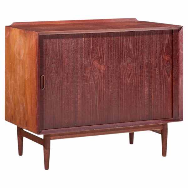 arne vodder for sibast mid century danish teak tambour door cabinet credenza