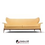 ben seibel mid century walnut gala sofa