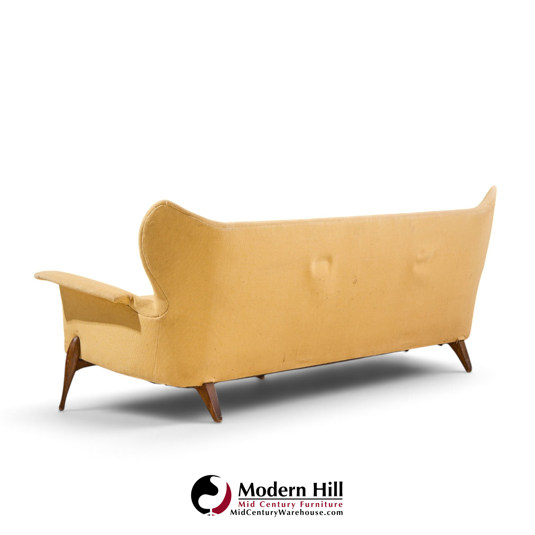 ben seibel mid century walnut gala sofa