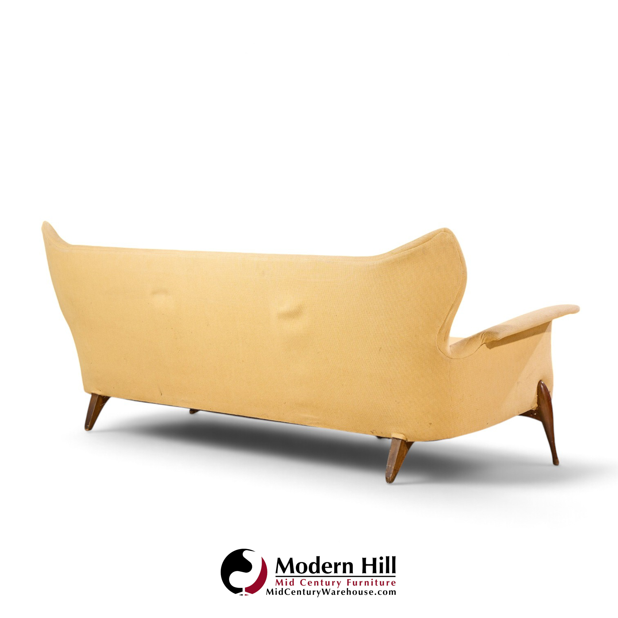 ben seibel mid century walnut gala sofa