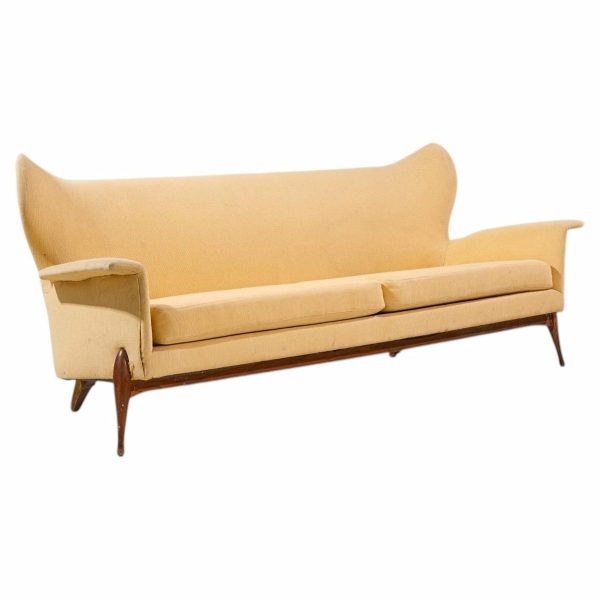 ben seibel mid century walnut gala sofa
