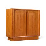 bernhard pedersen mid century danish teak tambour armoire dresser