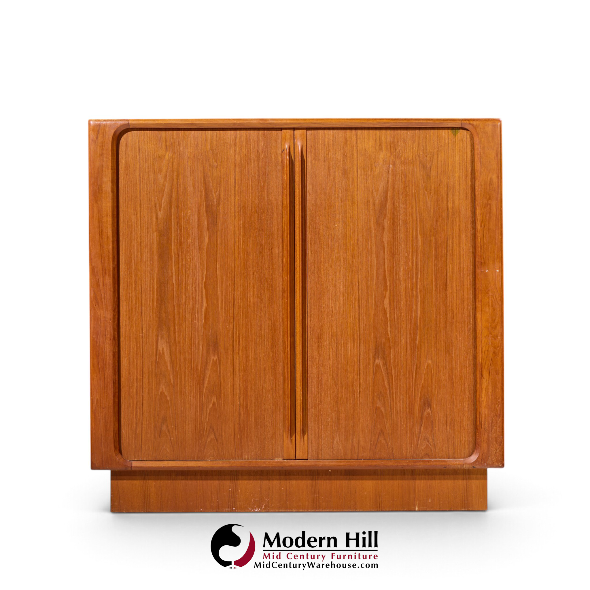 bernhard pedersen mid century danish teak tambour armoire dresser