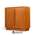bernhard pedersen mid century danish teak tambour armoire dresser
