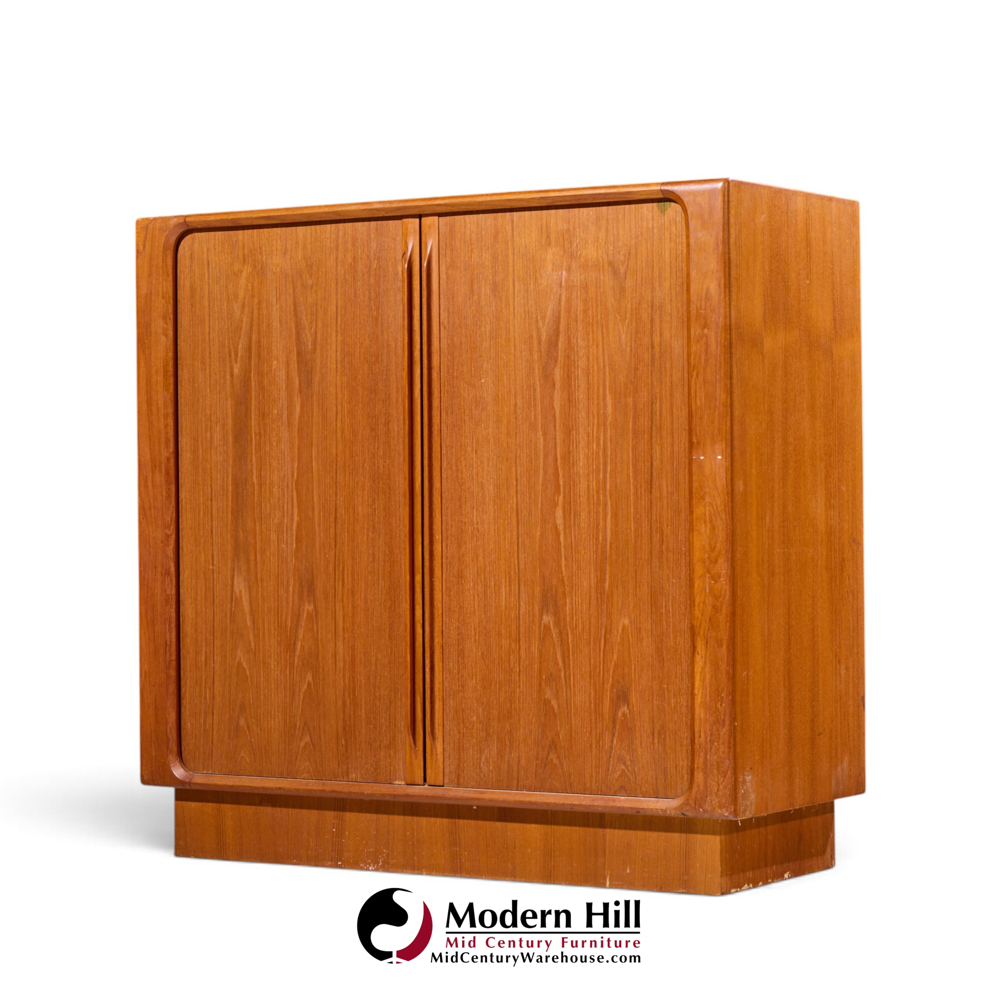bernhard pedersen mid century danish teak tambour armoire dresser