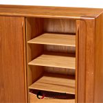 bernhard pedersen mid century danish teak tambour armoire dresser