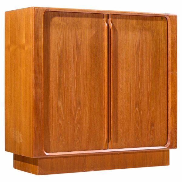 bernhard pedersen mid century danish teak tambour armoire dresser