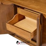 broyhill brasilia mid century walnut and brass 9 drawer lowboy dresser