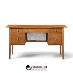 broyhill brasilia mid century walnut and brass desk