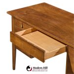broyhill brasilia mid century walnut and brass desk