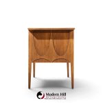 broyhill brasilia mid century walnut and brass desk