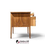 broyhill brasilia mid century walnut and brass desk