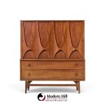 broyhill brasilia mid century walnut and brass gentleman chest dresser
