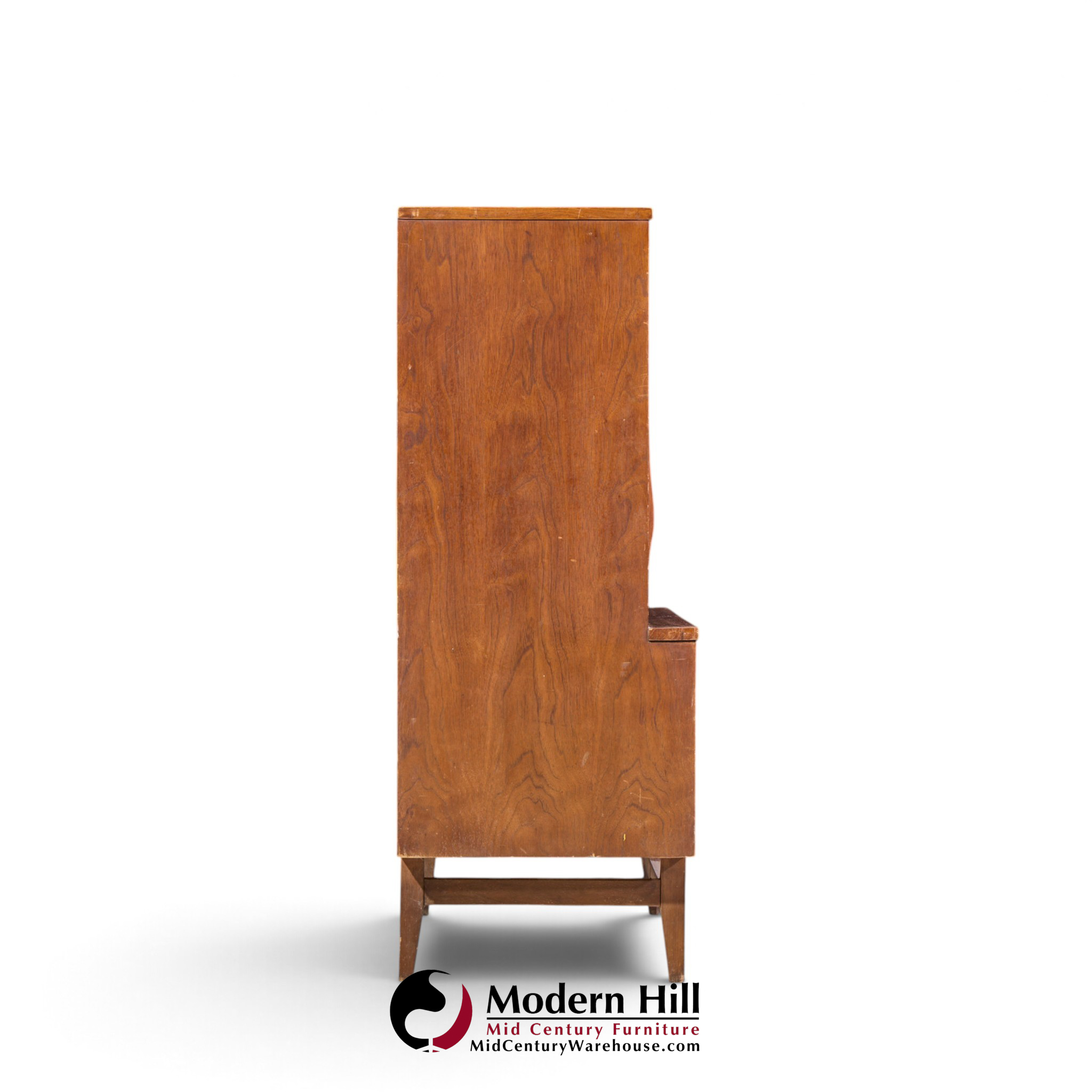 broyhill brasilia mid century walnut and brass gentleman chest dresser