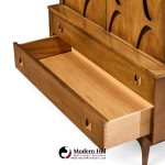 broyhill brasilia mid century walnut and brass gentleman's chest highboy dresser