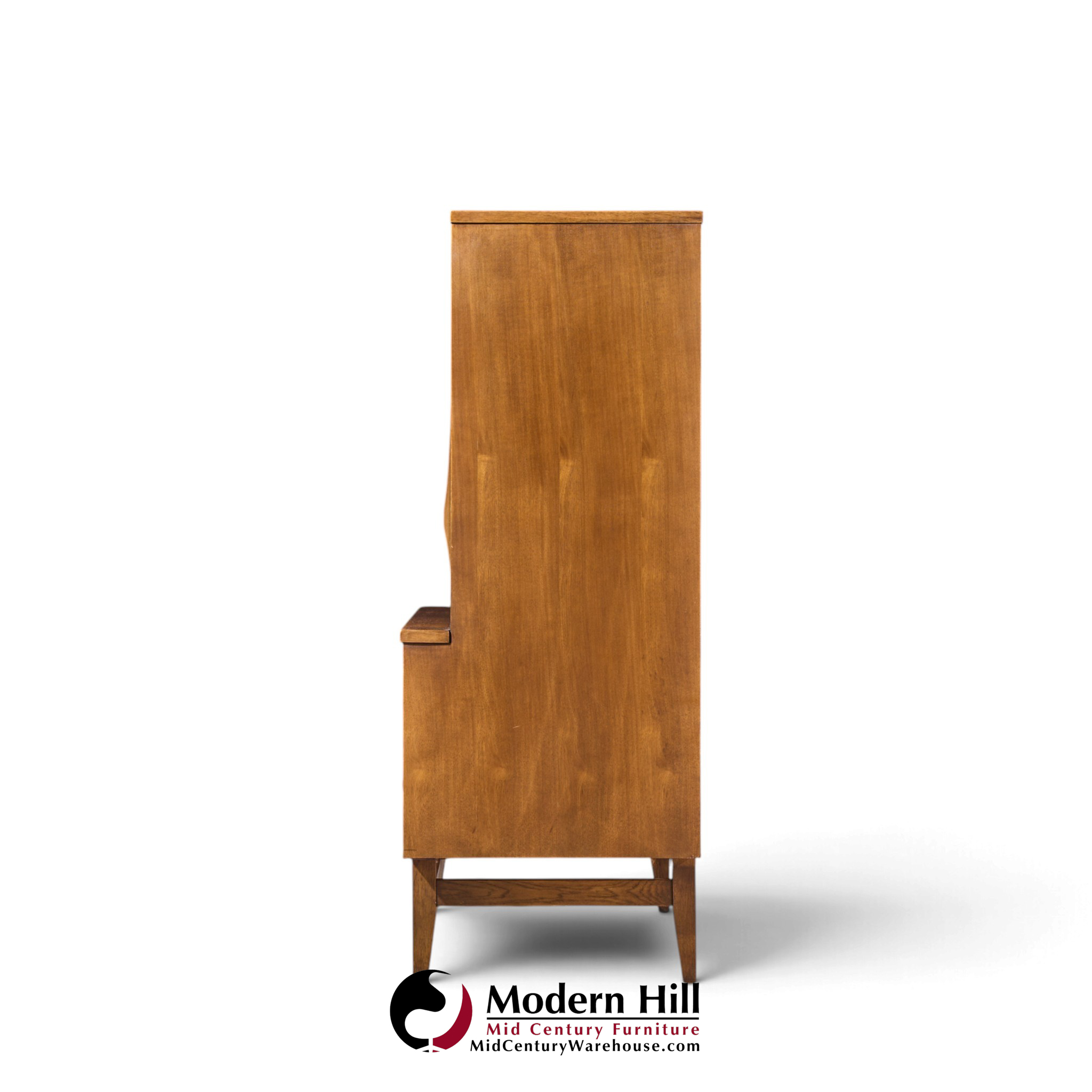 broyhill brasilia mid century walnut and brass gentleman's chest highboy dresser