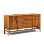 broyhill brasilia walnut and brass mid century credenza