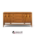 broyhill brasilia walnut and brass mid century credenza