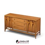 broyhill brasilia walnut and brass mid century credenza