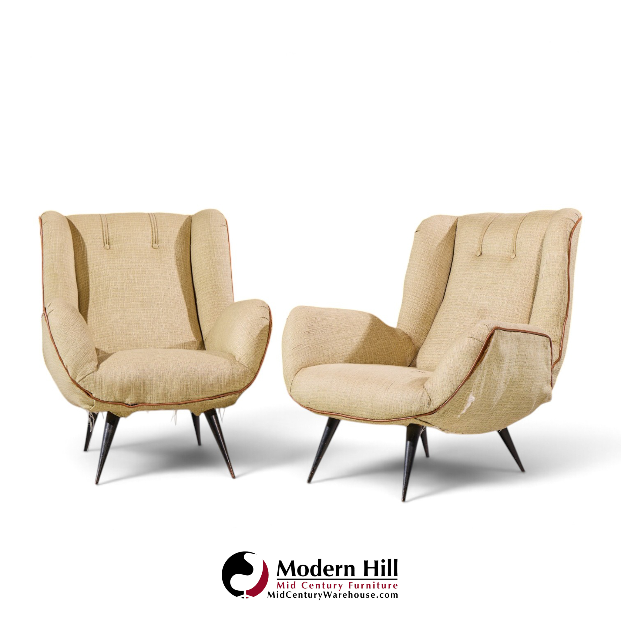 carlo hauner mid century brazilian lounge chairs - pair