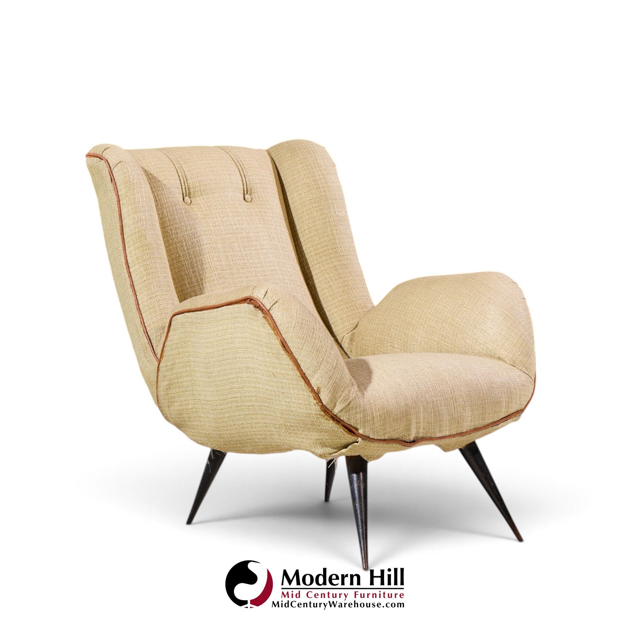 carlo hauner mid century brazilian lounge chairs - pair