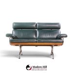 charles & ray eames for herman miller model es108 mid century walnut and leather two-seat sofa