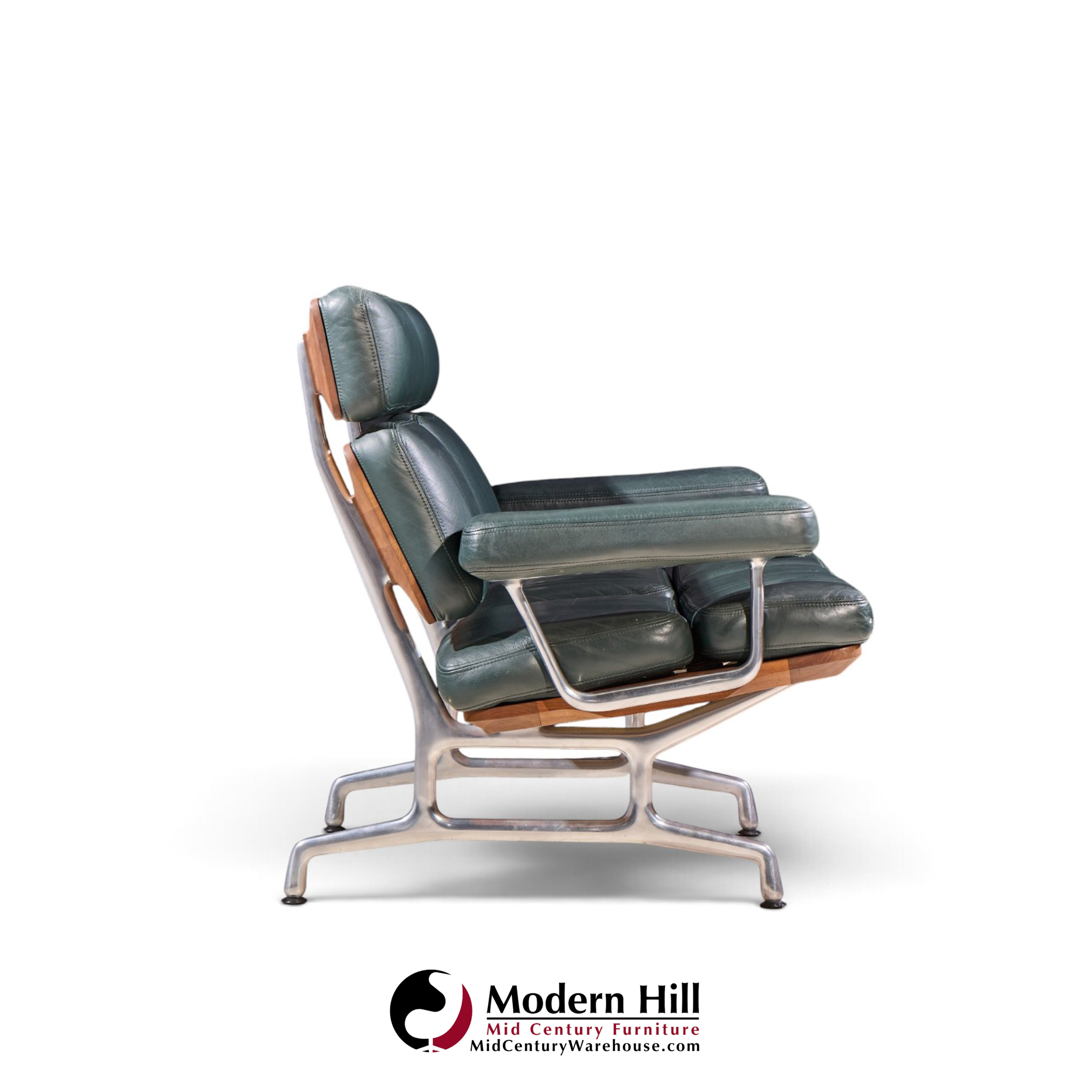 charles & ray eames for herman miller model es108 mid century walnut and leather two-seat sofa