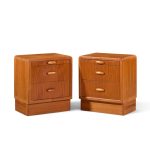 dyrlund mid century danish teak nightstands - pair