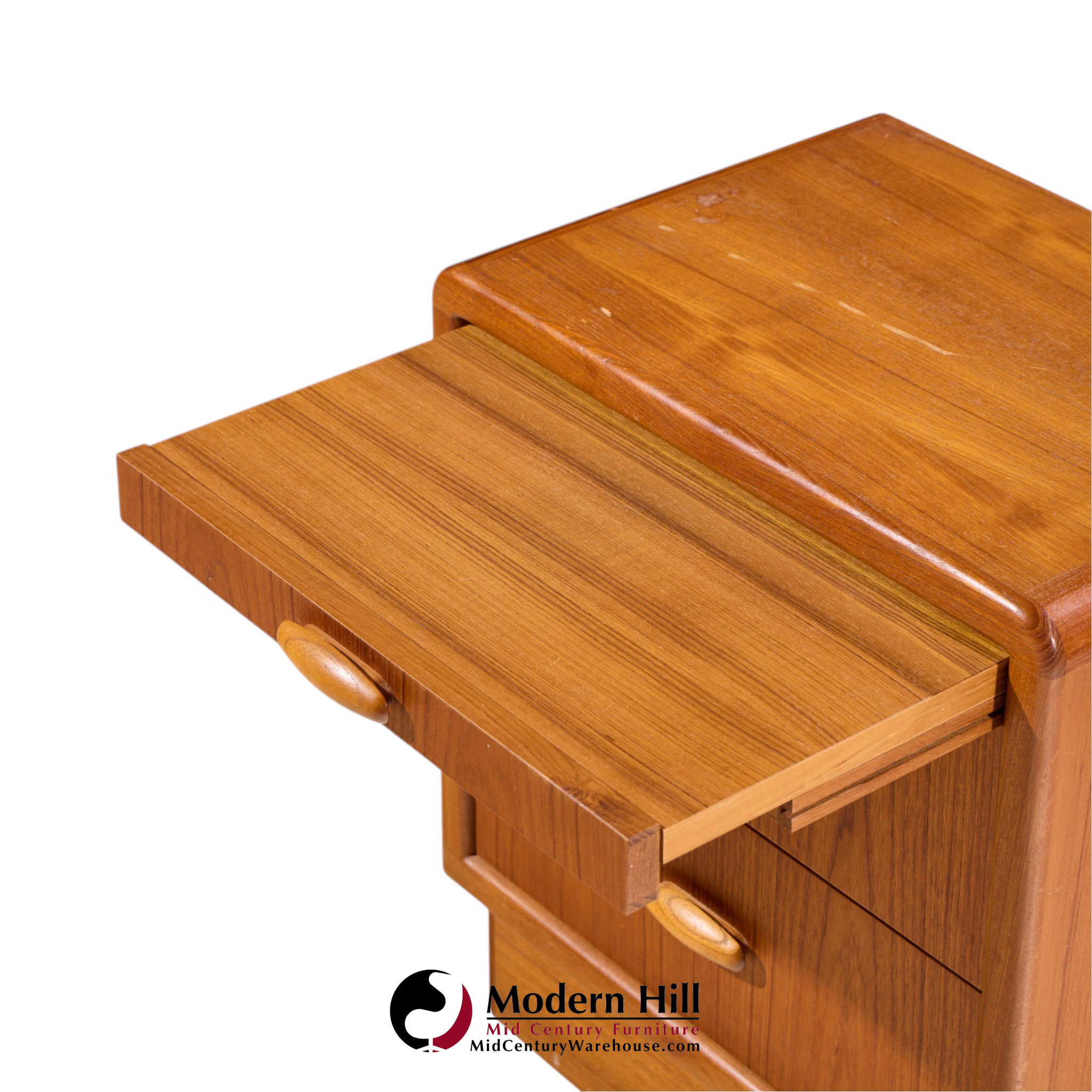 dyrlund mid century danish teak nightstands - pair