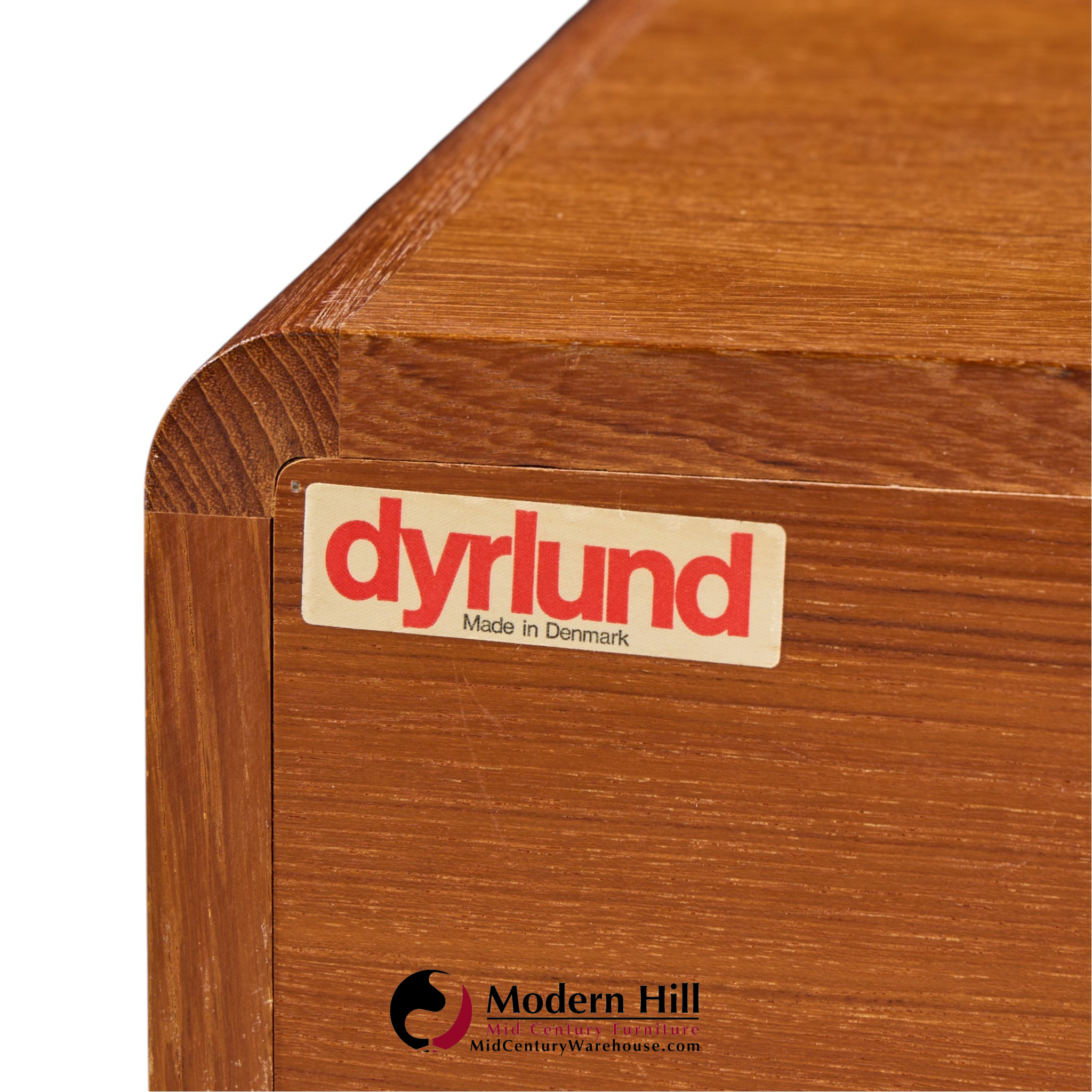 dyrlund mid century danish teak nightstands - pair