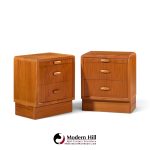 dyrlund mid century danish teak nightstands - pair