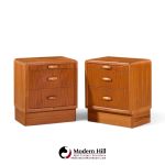 dyrlund mid century danish teak nightstands - pair