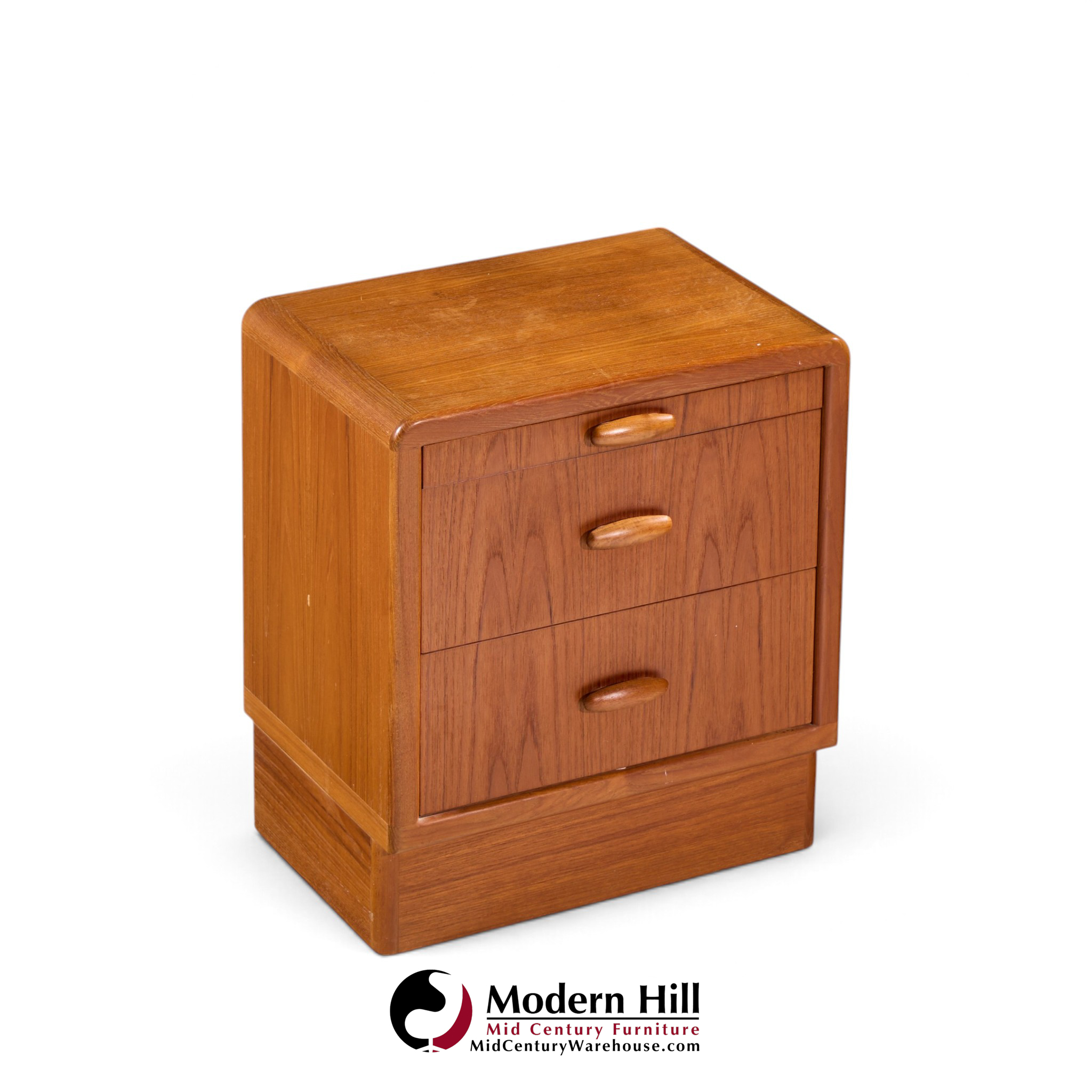 dyrlund mid century danish teak nightstands - pair