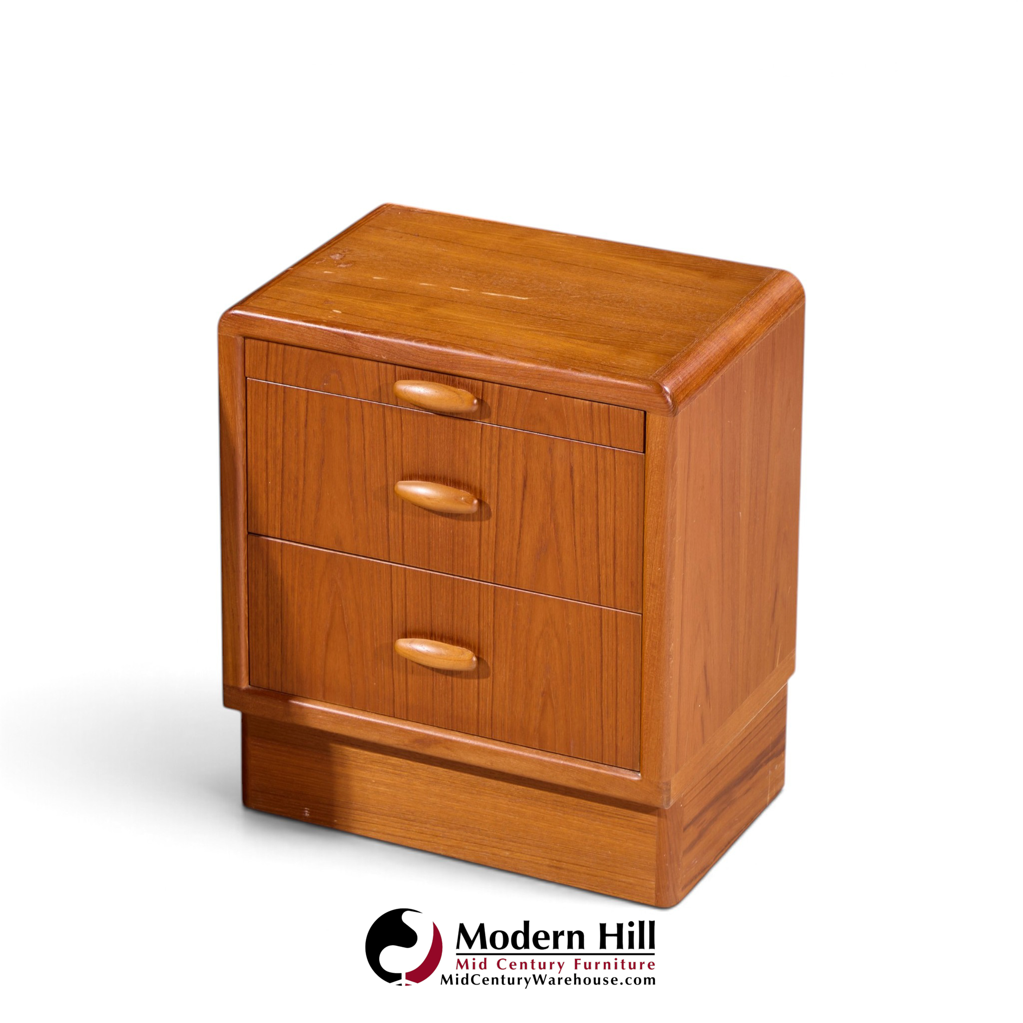 dyrlund mid century danish teak nightstands - pair
