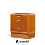dyrlund mid century danish teak nightstands - pair