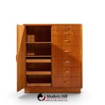 dyrlund mid century danish teak tambour door armoire highboy dresser