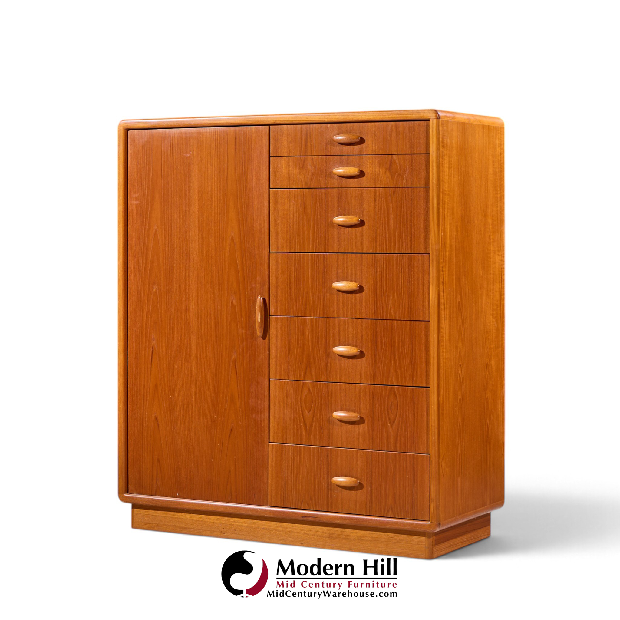 dyrlund mid century danish teak tambour door armoire highboy dresser