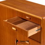 dyrlund mid century danish teak tambour door armoire highboy dresser