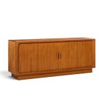 dyrlund mid century danish teak tambour door credenza