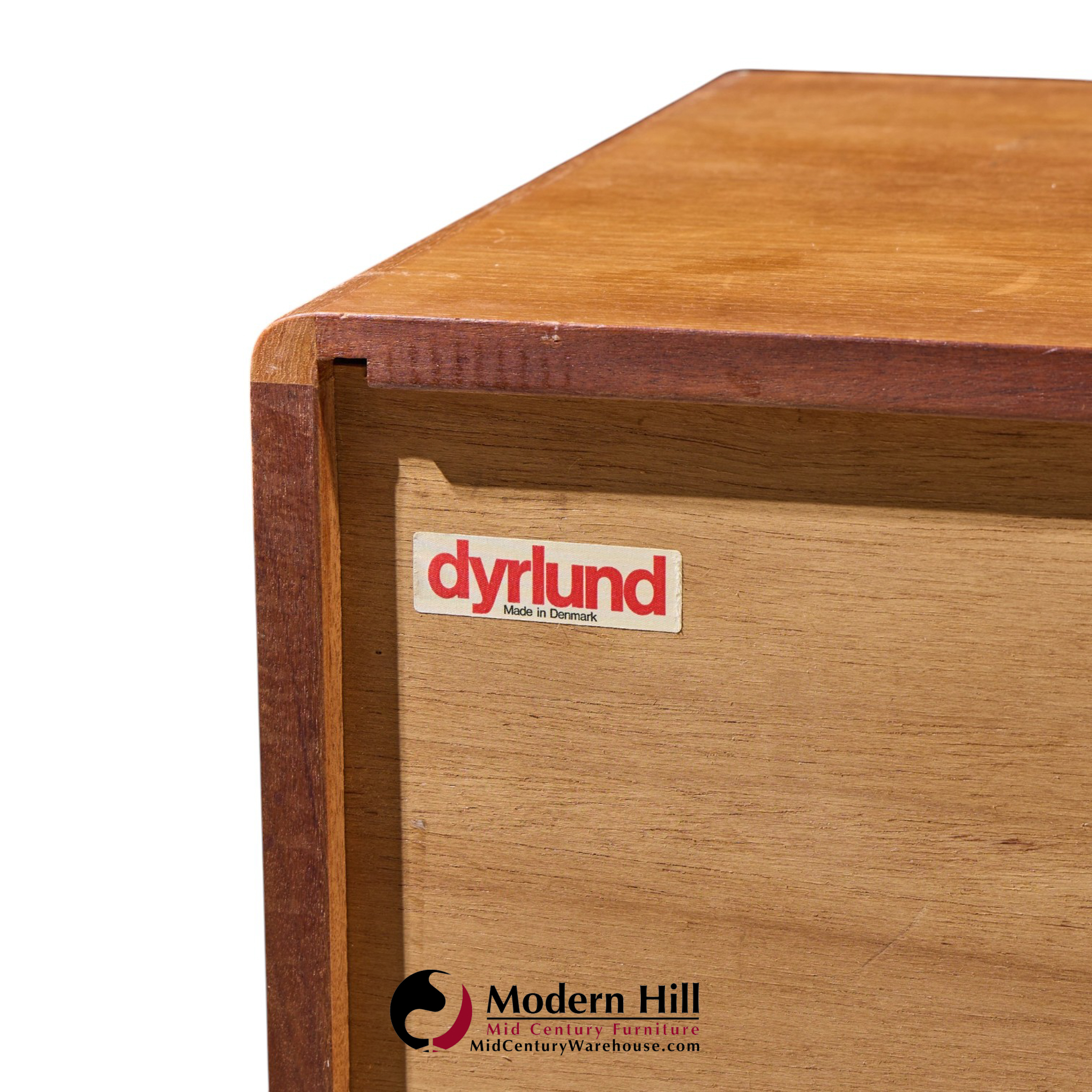 dyrlund mid century danish teak tambour door credenza