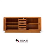 dyrlund mid century danish teak tambour door credenza