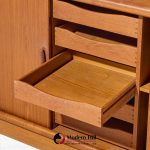 dyrlund mid century danish teak tambour door credenza